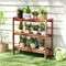 3-Tier Solid Wood Plant Stand Natural Flower Display Shelf Indoor Outdoor Garden Organizer